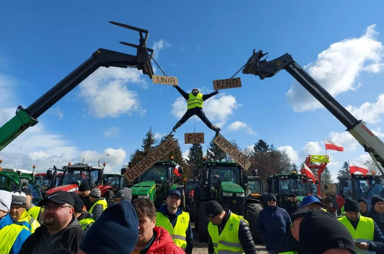 Ogromny protest rolników. k. Hrubieszowa. 