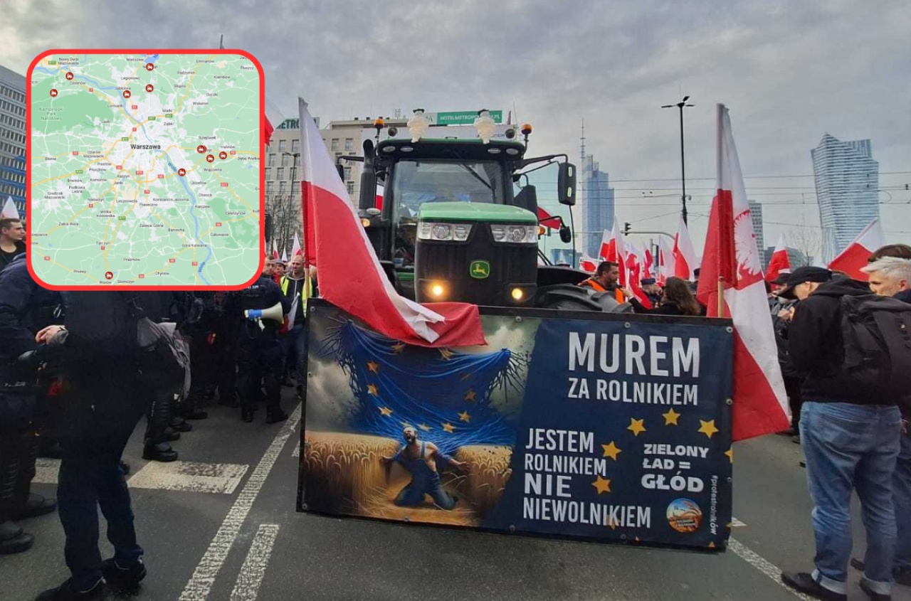 Strajk rolników w Warszawie i okolicach. Gdzie będą blokady? [MAPA]