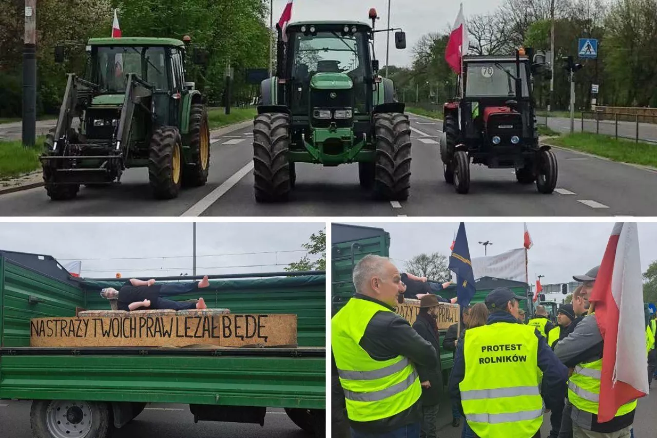 Protest rolników w Łodzi.