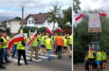 Protest rolników koło Chojnic. ”Rząd dostał od nas żółtą kartkę”