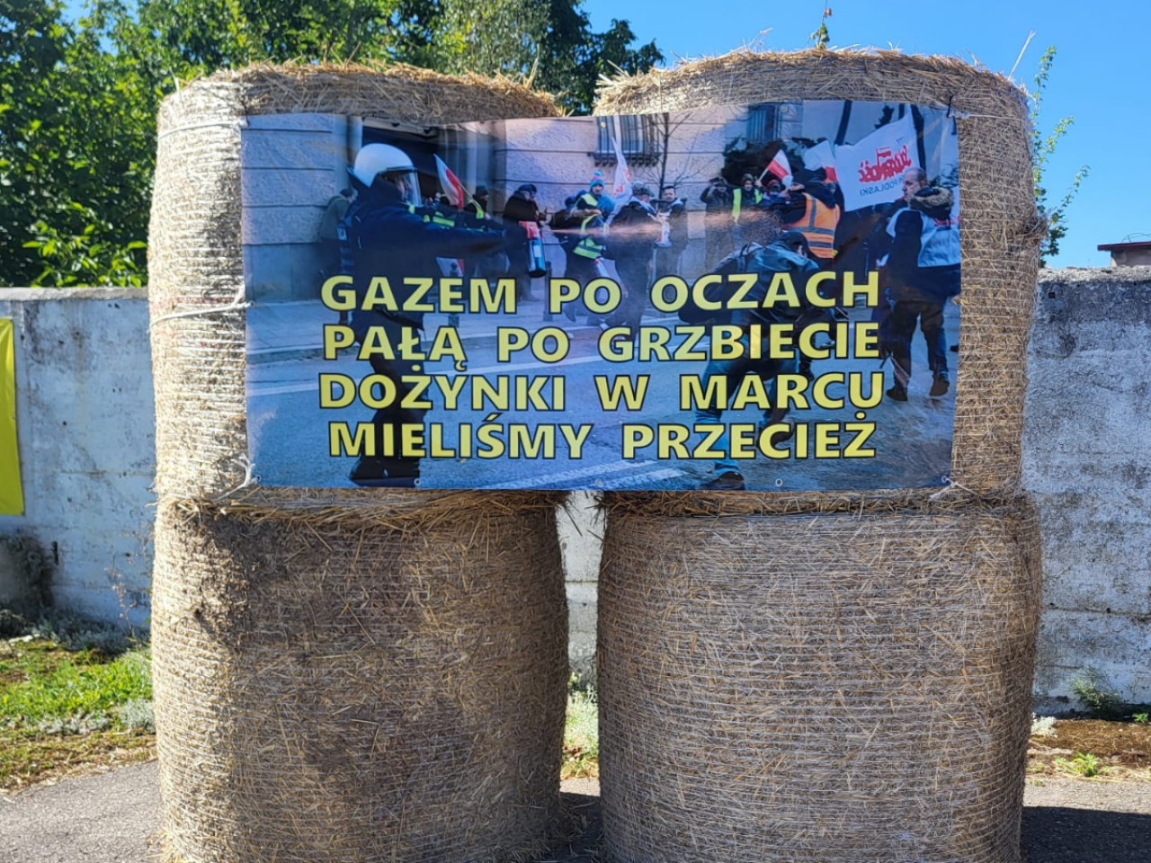 Ostry protest rolników podczas dożynek w Gostycynie