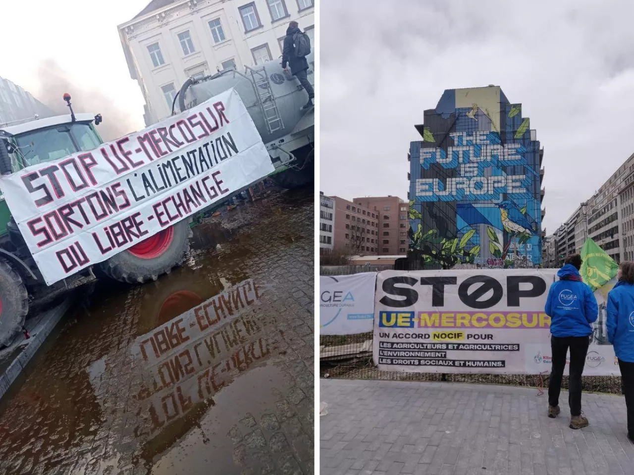 Protest rolników w Brukseli przeciwko umowie z Mercosur