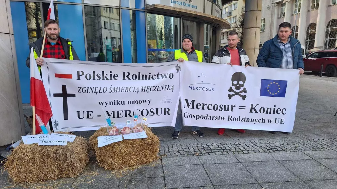 Protest rolników w Warszawie przeciwko Mercosur 2024