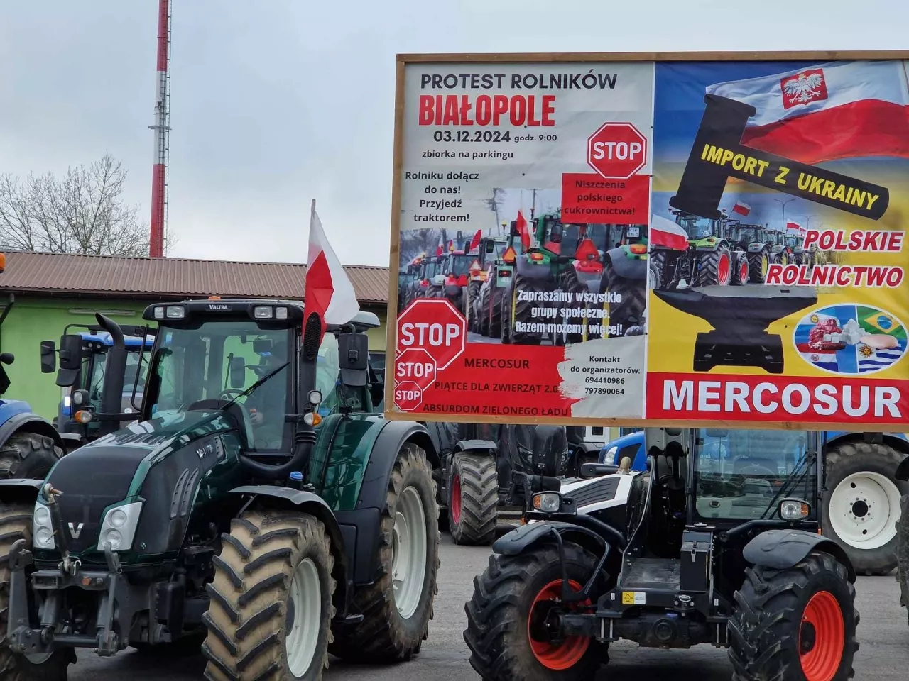 Protest rolników w Białopolu (lubelskie)