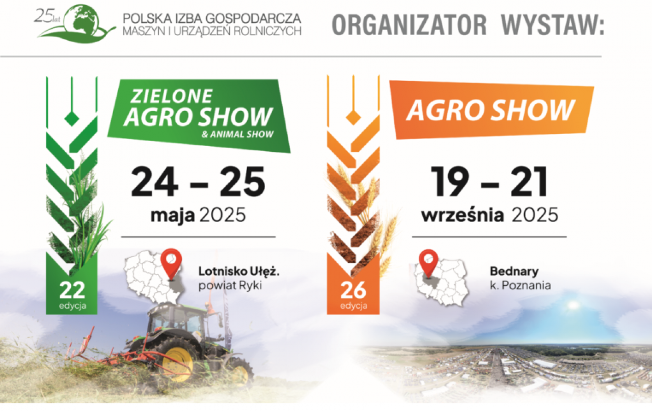 Agro Show i Zielone Show 2025: jakie terminy wystawy w Bednarach i Ułężu?