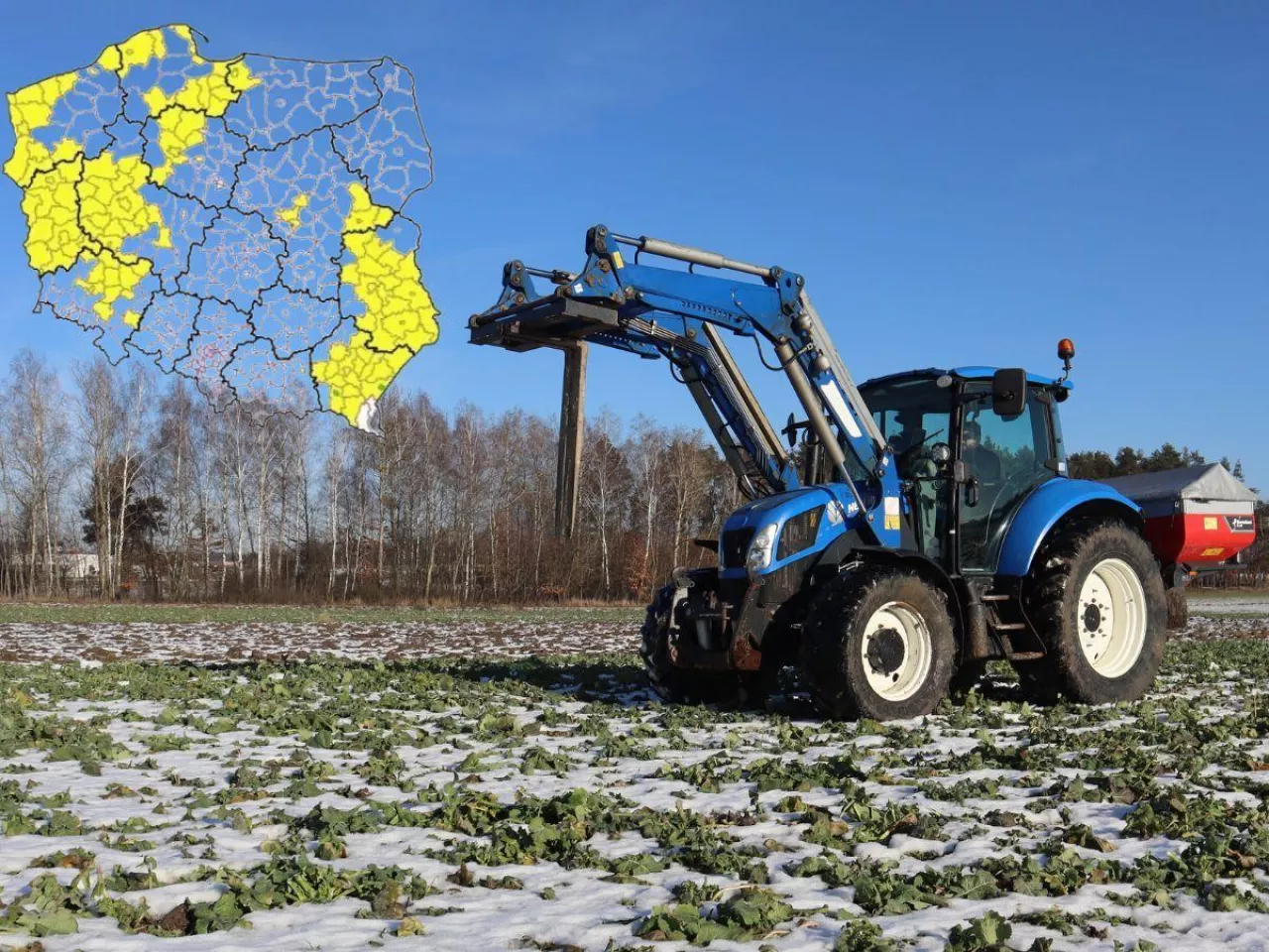 Na polach śnieg i mróz. Dlaczego mapa nawożenia IMGW się nie zmienia?