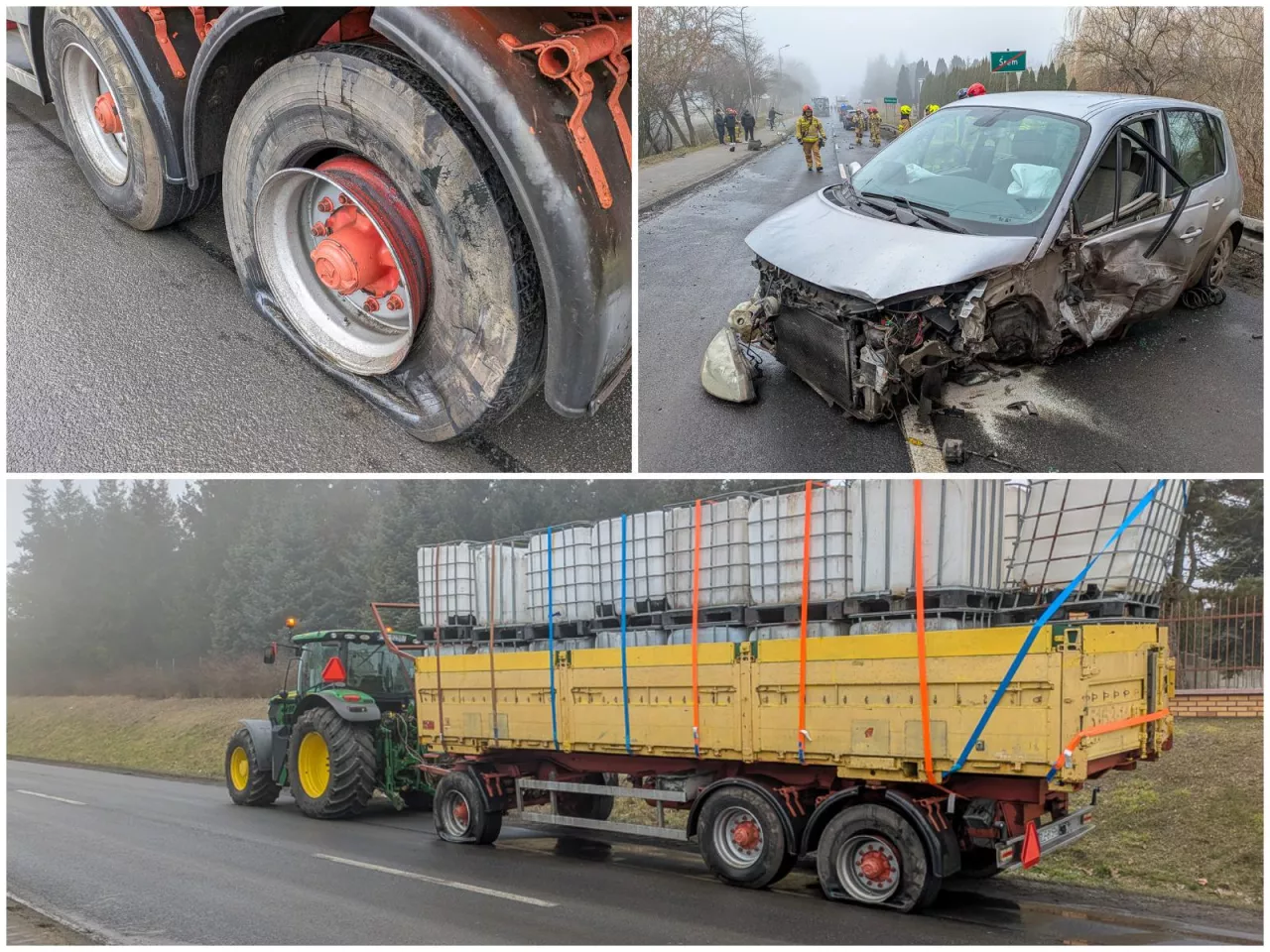 Kierująca, sprawczyni, z obrażeniami ciała trafiła do szpitala.