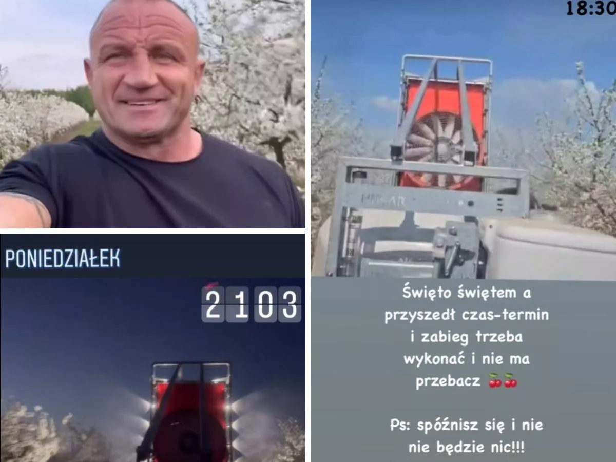 Pudzian wskoczył na ciągnik i pryska. "Spóźnisz się i nie będzie nic"