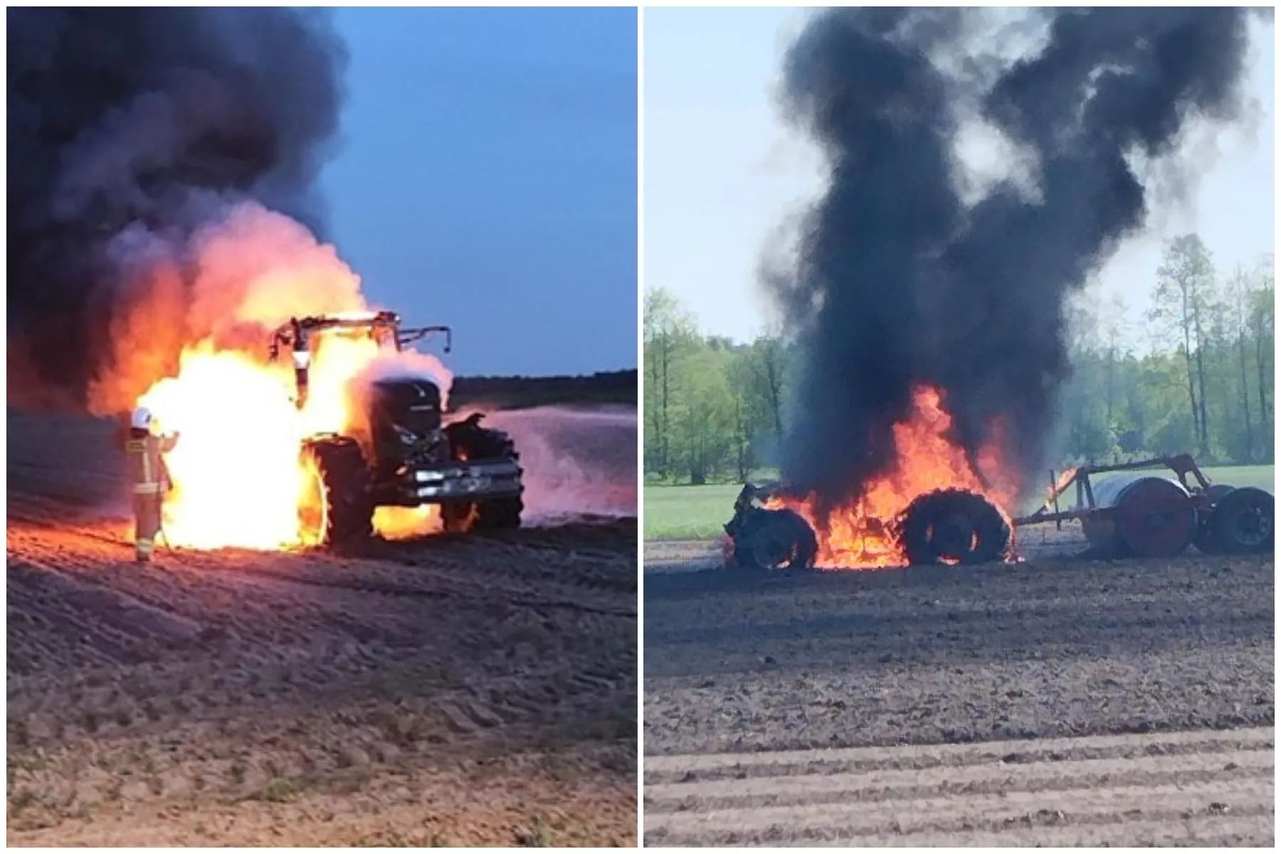 Rolnicy z Podlasia i Mazur źle zaczęli sezon. Na polach spłonęły im ciągniki