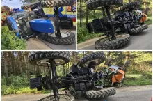 Traktorzysta ”położył” i ciągnik i opryskiwacz