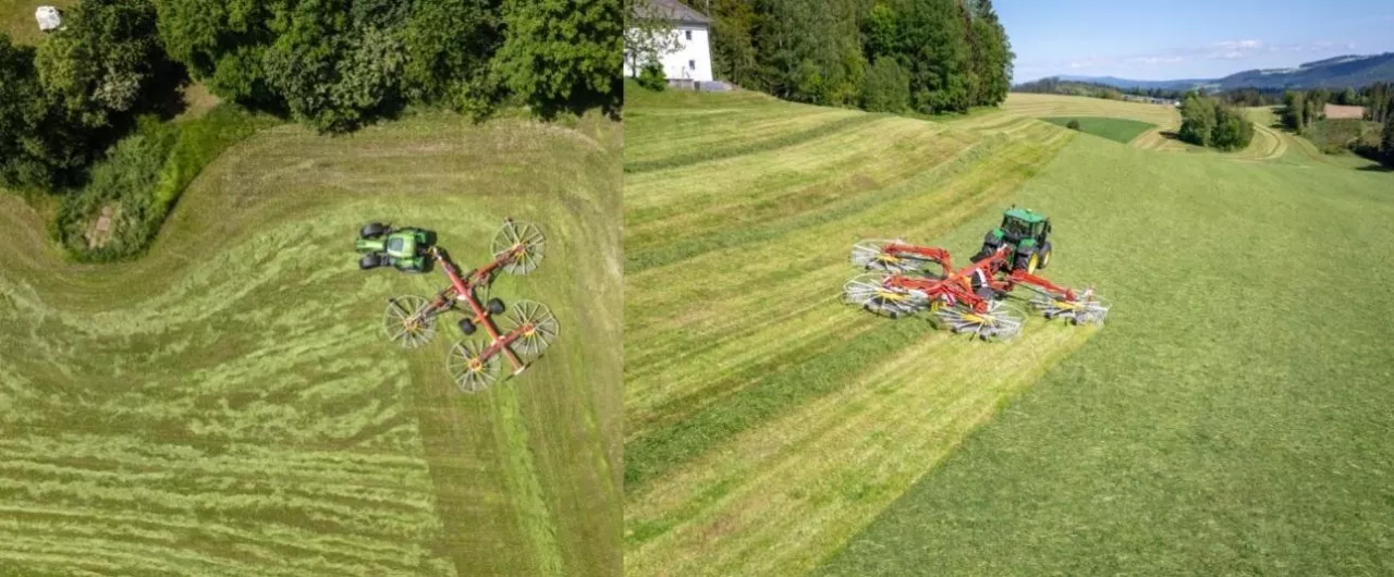 4-karuzelowa zgrabiarka Pöttinger TOP VT 12540 C – omija przeszkody i steruje karuzelami