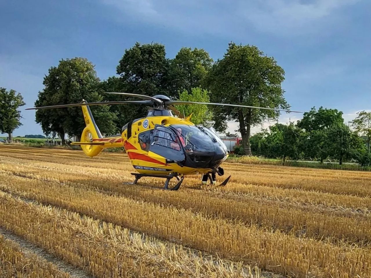 Ranny helikopterem LPR został zabrany do szpitala