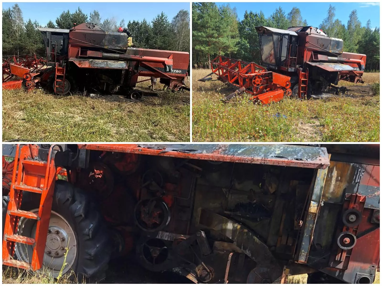 Kombajn Deutz-Fahr 2780 M spłonął podczas żniw. Jest apel strażaków [FOTO]