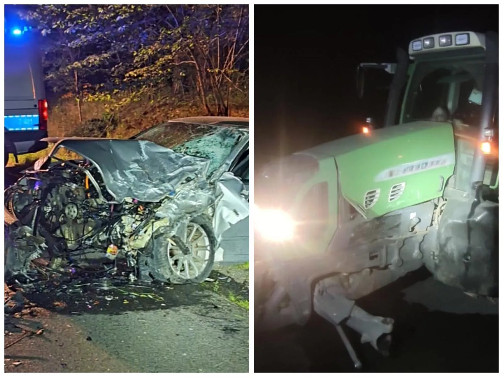 Z impetem wbił się w ciągnik rolniczy i... uciekł w siną dal