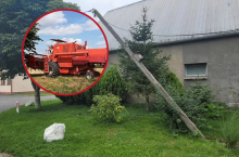 Kombajnista ”skosił” cztery słupy