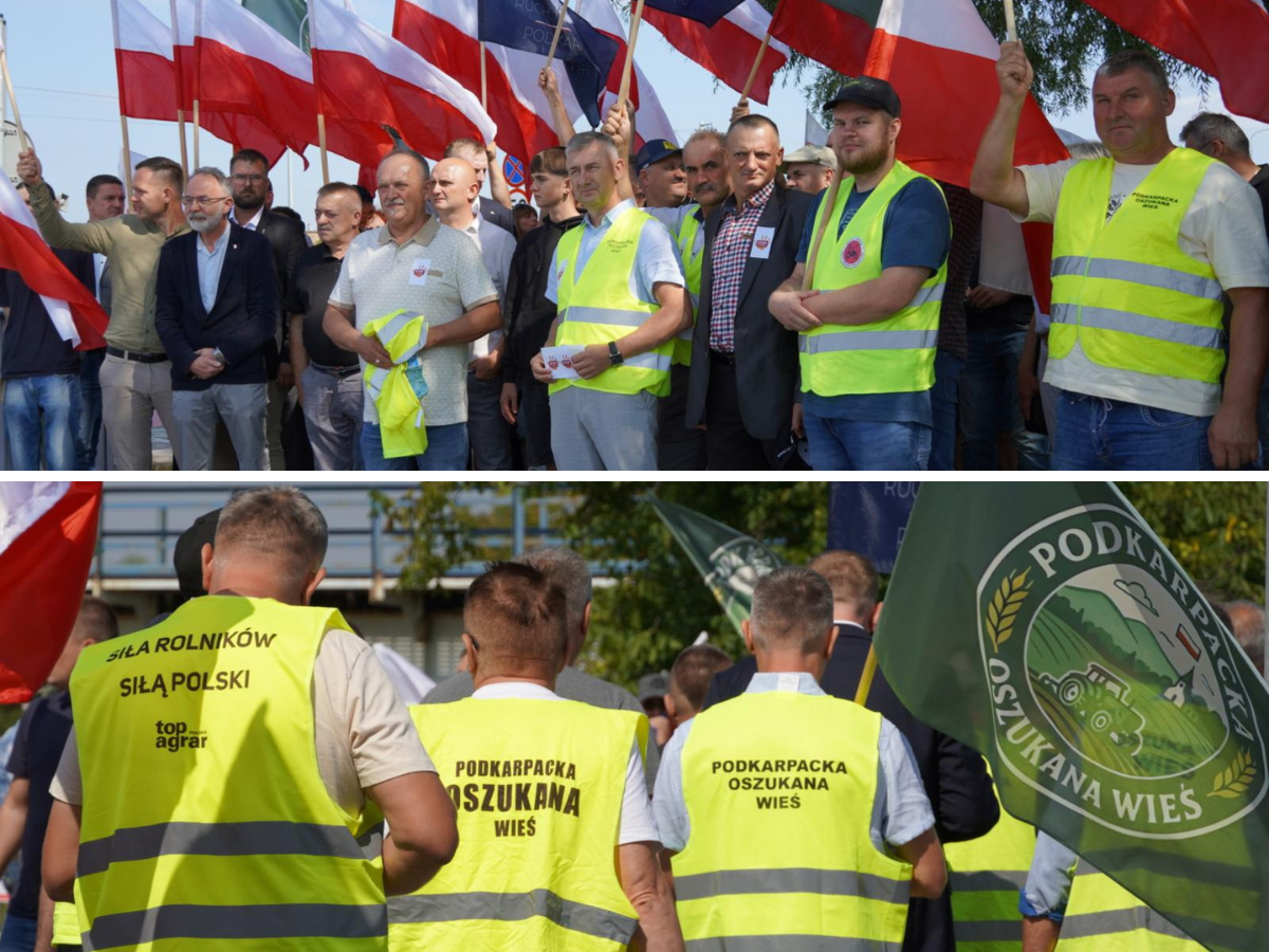 "Pszenica po 600 zł i kredyt u szyi". Rolnicy zablokowali Medykę [FOTO, WIDEO]