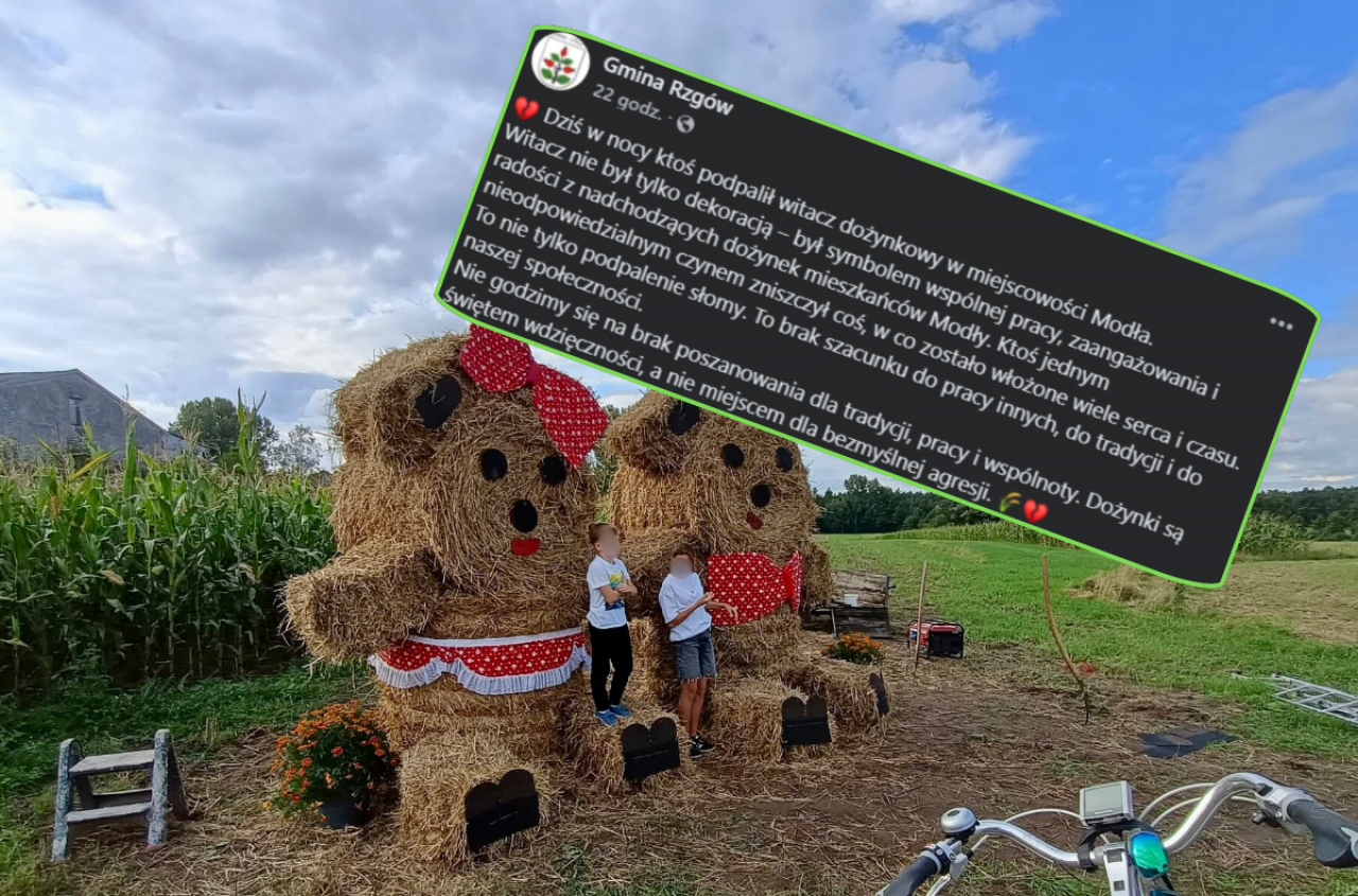 Rolnicy oburzeni. Ktoś spalił witacz tuż przed dożynkami