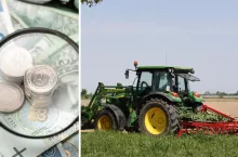 ciągnik, pole, pieniądze
