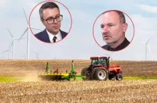 pole, ciągnik, twarze europosłów 