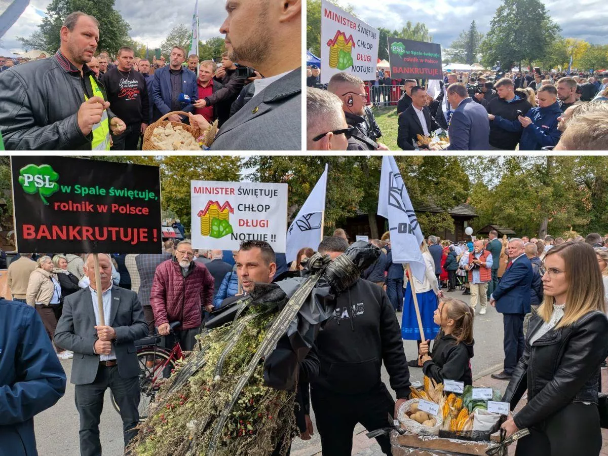 Dożynki w Spale: rolnicy rzucili wieńcem w ministra. „To pogrzeb polskiego rolnictwa”