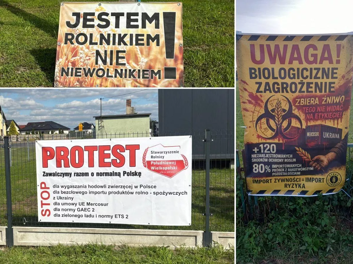Banery na płotach i drogach. Rolnicy ruszyli z akcją protestacyjną