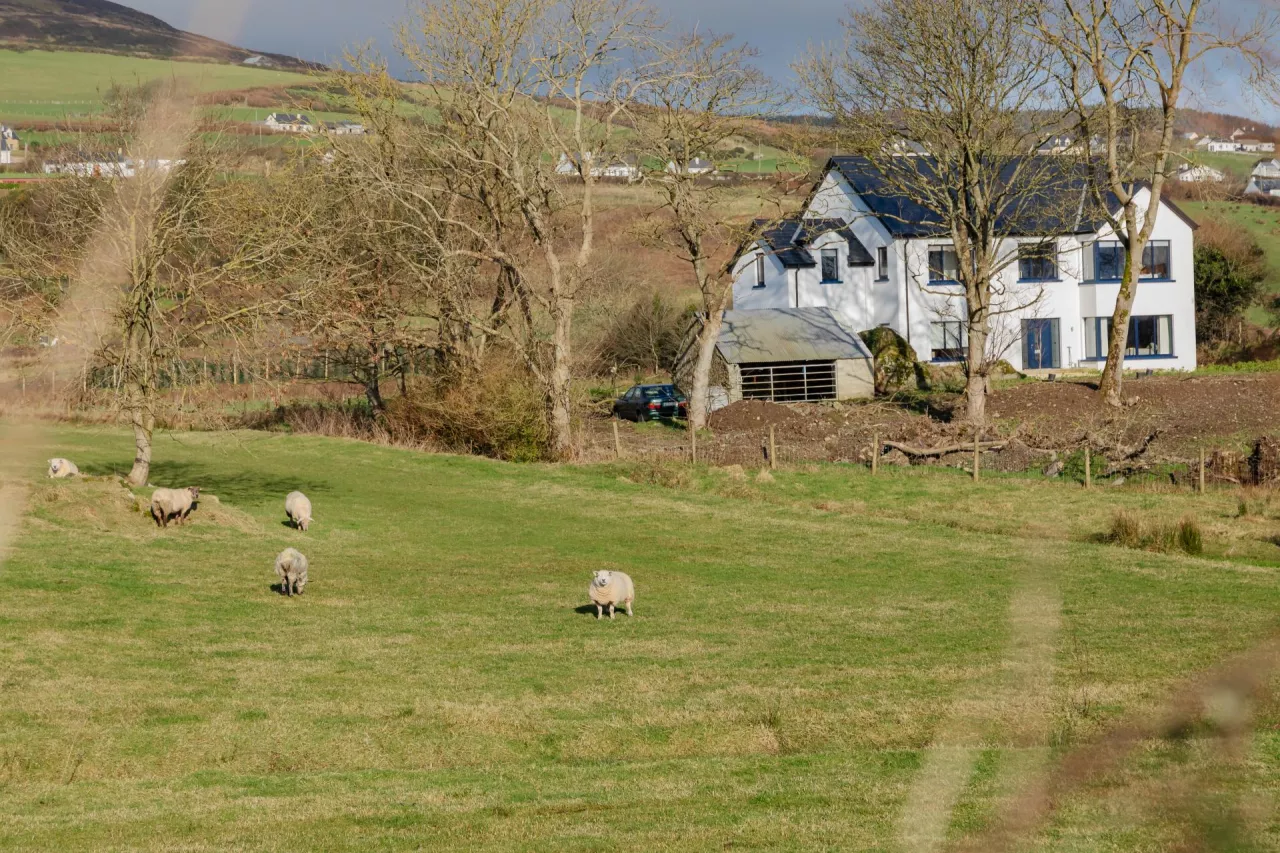 Moville Countryside. Charming Rural Houses in Northern Ireland