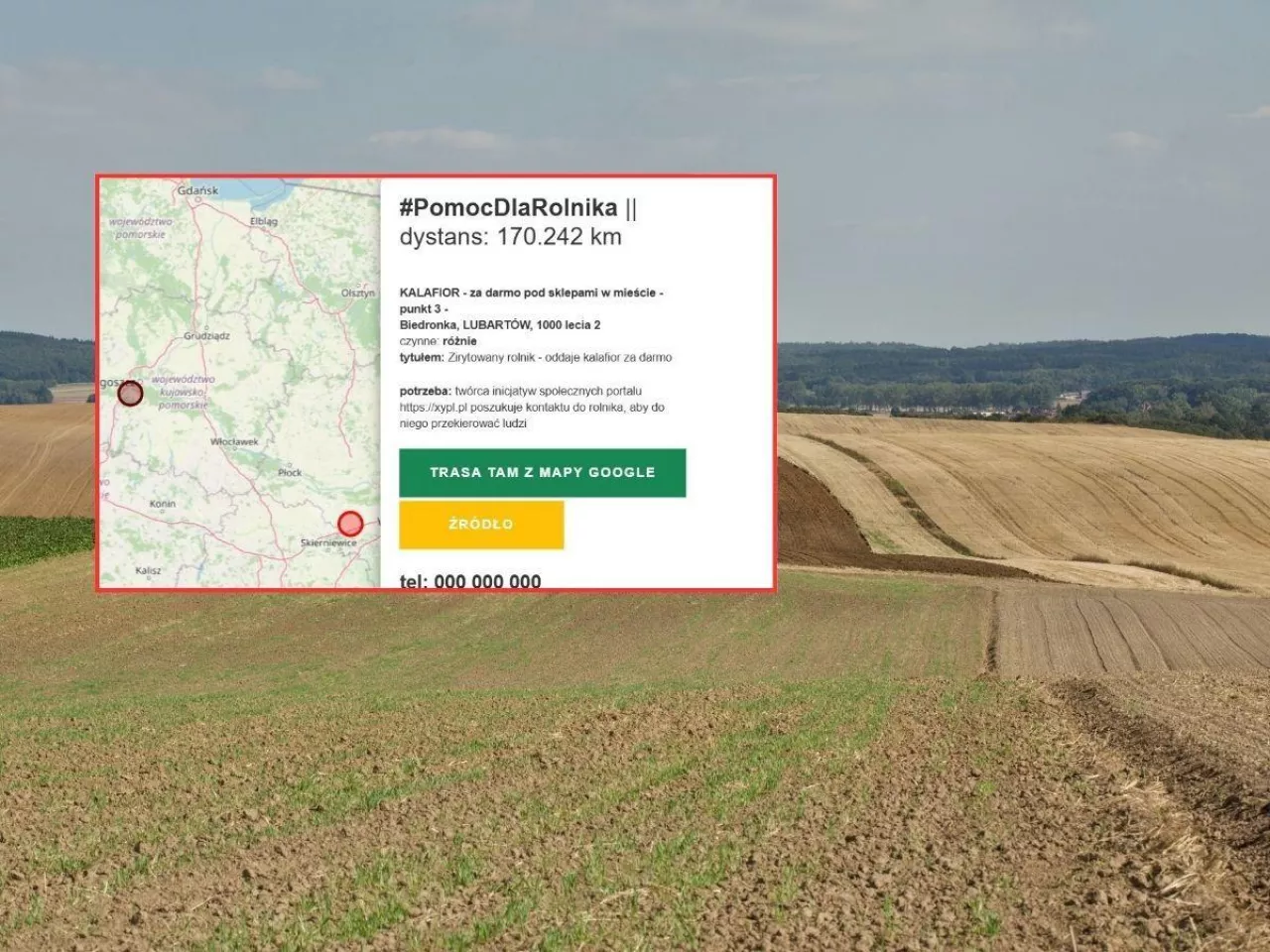 Ceny za niskie, plony się marnują. Ruszyła akcja #PomocDlaRolnika [MAPA]