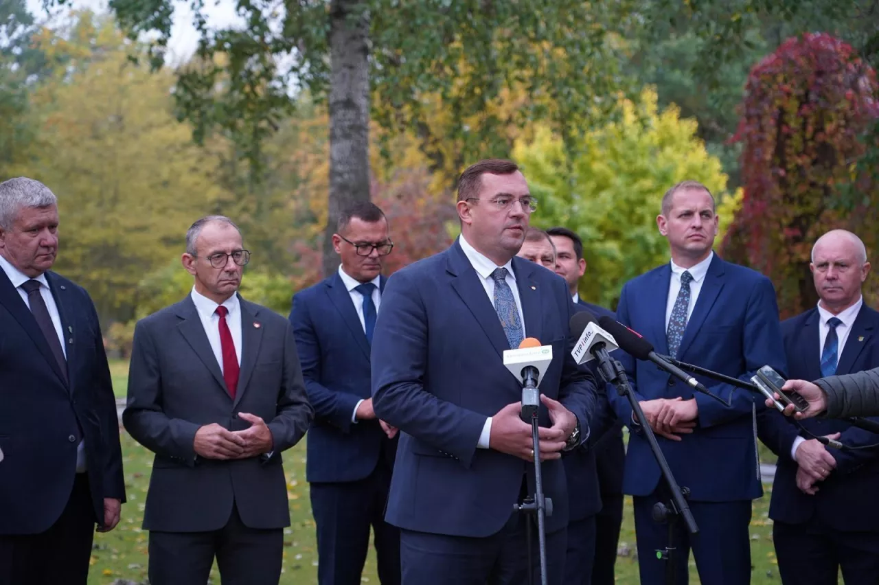 Konferencja prasowa Stefana Krajewskiego w Nowej Soli (Lubuskie)