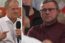 Podczas spotkania premiera Donalda Tuska z mieszkańcami Piotrkowa Trybunalskiego na salę weszli i głos zabrali rolnicy.