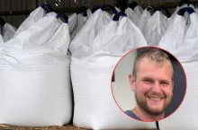 nawozy w workach, twarz rolnika w kółku-Kula RRK