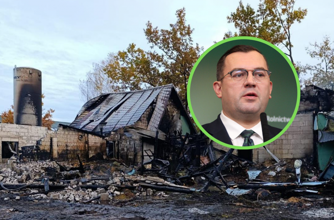 Wielki pożar w Korycinach. Minister rolnictwa obiecuje pomoc znanej firmie