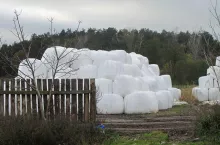 Folia rolnicza na balotach z sianokiszonką