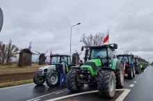 protest rolników w Koszutach pod Środą Wielkopolską 20 lutego 2024