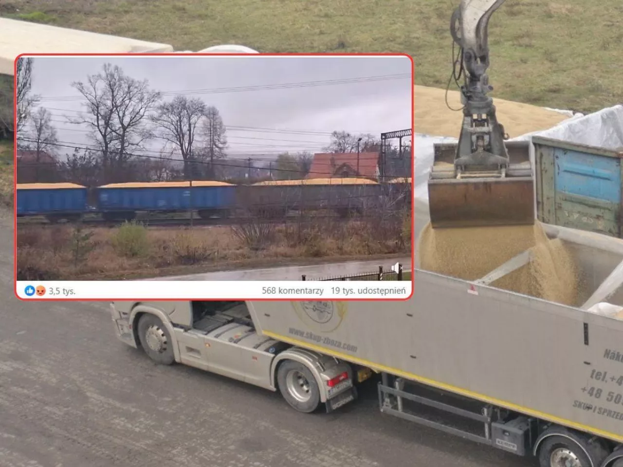 Rolnik alarmuje: pociągi z kukurydzą w deszczu