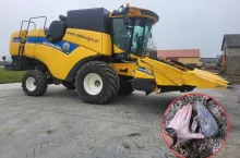 Pocisk w kombajnie na Podlasiu