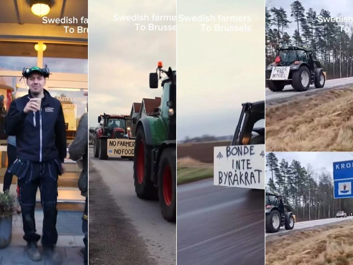 1400 km ciągnikiem. Rolnik ze Szwecji jedzie na protest do Brukseli
