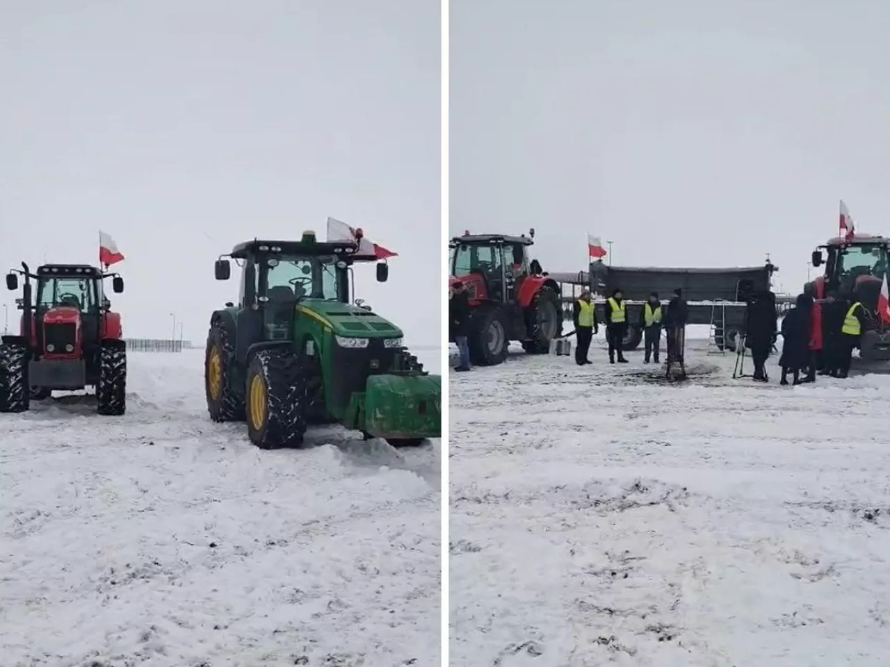 Protest rolników przy granicy z Ukrainą