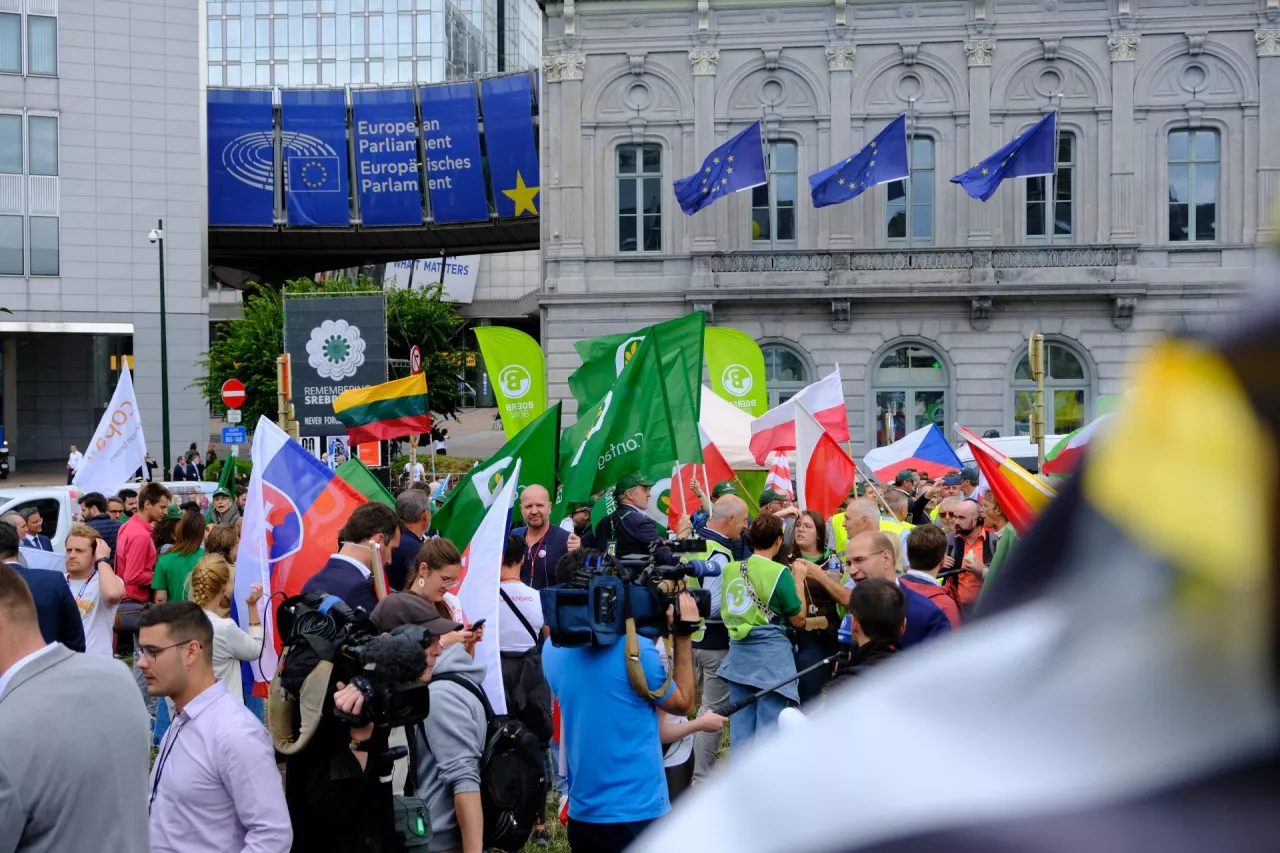 Protest rolników w Brukseli 16 lipca 2025 r 