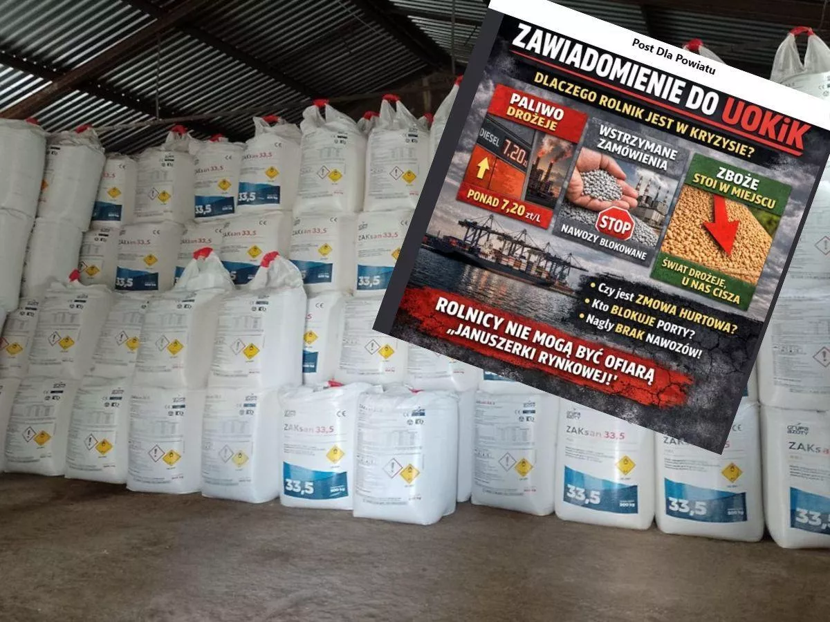 Paliwo po 7,20 zł, nawozy wstrzymane, zboże stoi. Rolnicy alarmują UOKiK