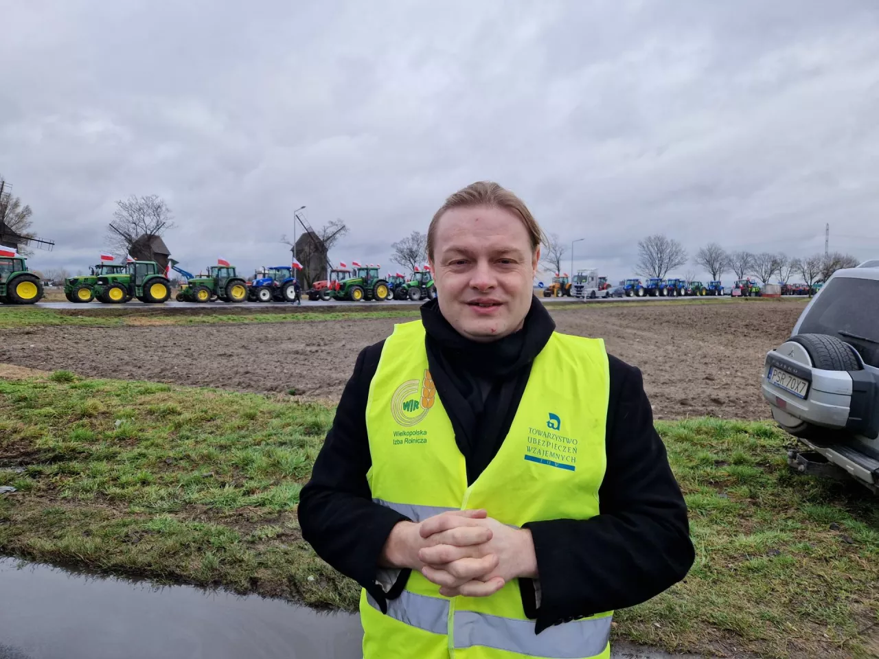 protest rolników w Koszutach pod Środą Wielkopolską 20 lutego 2024