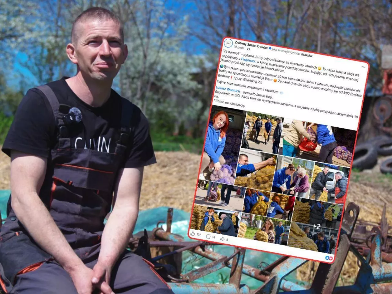 Rolnik nie sprzedał ziemniaków przez nadwyżki, pomogła mu Fundacja