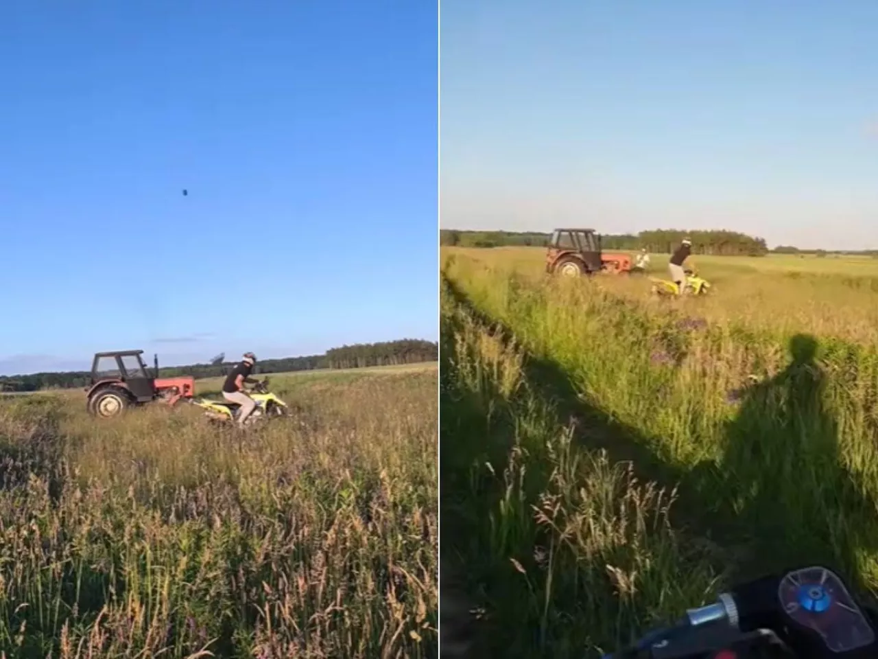 Rozjeżdżali jego pole. Rolnik ruszył za nimi Ursusem i z grabiami