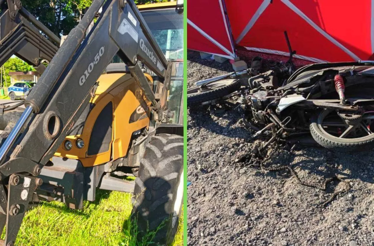 Zderzenie ciągnika rolniczego z motorowerem. Jedna osoba nie żyje, druga w szpitalu