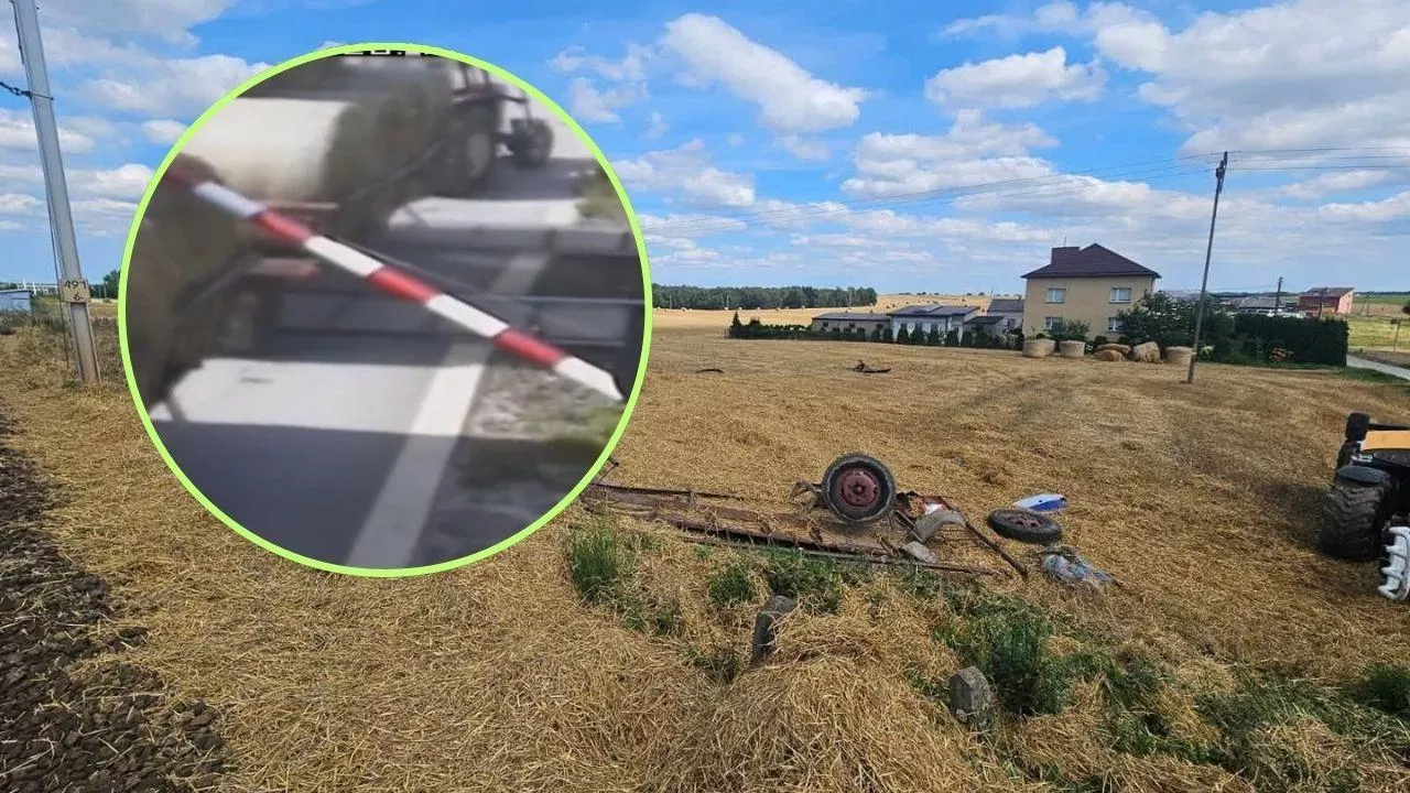 Wypadek na torach. Pociąg staranował ciągnik rolniczy