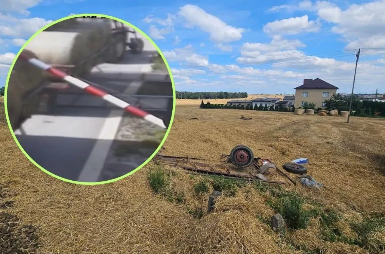 Wypadek na torach. Pociąg staranował ciągnik rolniczy