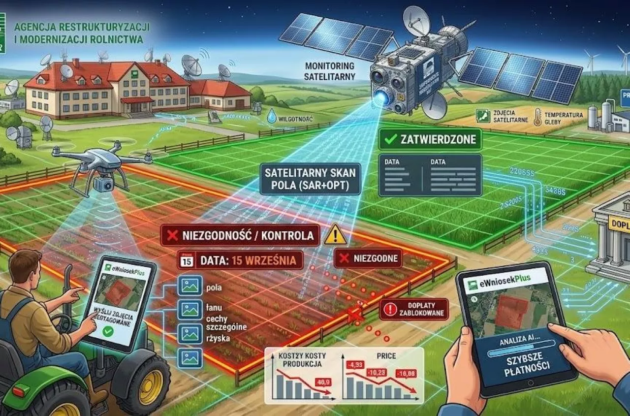 Satelita sprawdził pola do dopłat. Część rolników musi teraz zareagować