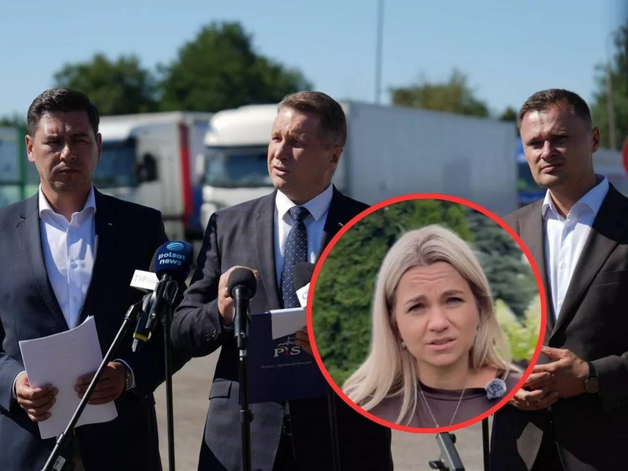 Czarnek, Stefaniuk i Ciecióra na konferencji na przejściu granicznym z Ukrainą w Dorohusku, w kółku wiceminister Gromadzkaka odpowiada: ”Rozmawiajmy na podstawie faktów, dat i dokumentów”