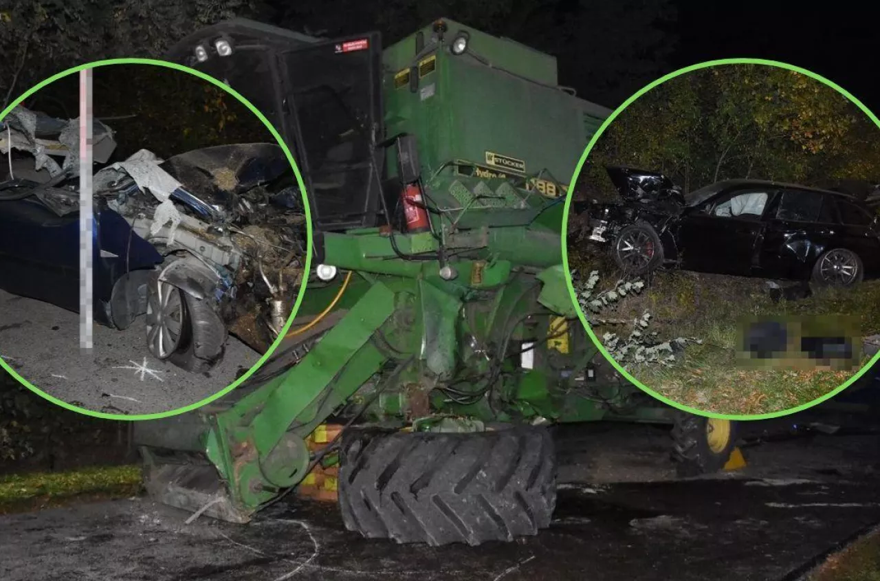 Renault wbiło się w kombajn John Deere pod Chełmem. 29-latek nie żyje