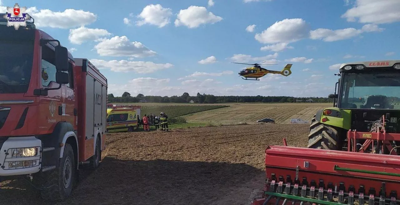 Kobieta z obrażeniami ciała trafiła do szpitala helikopterem LPR
