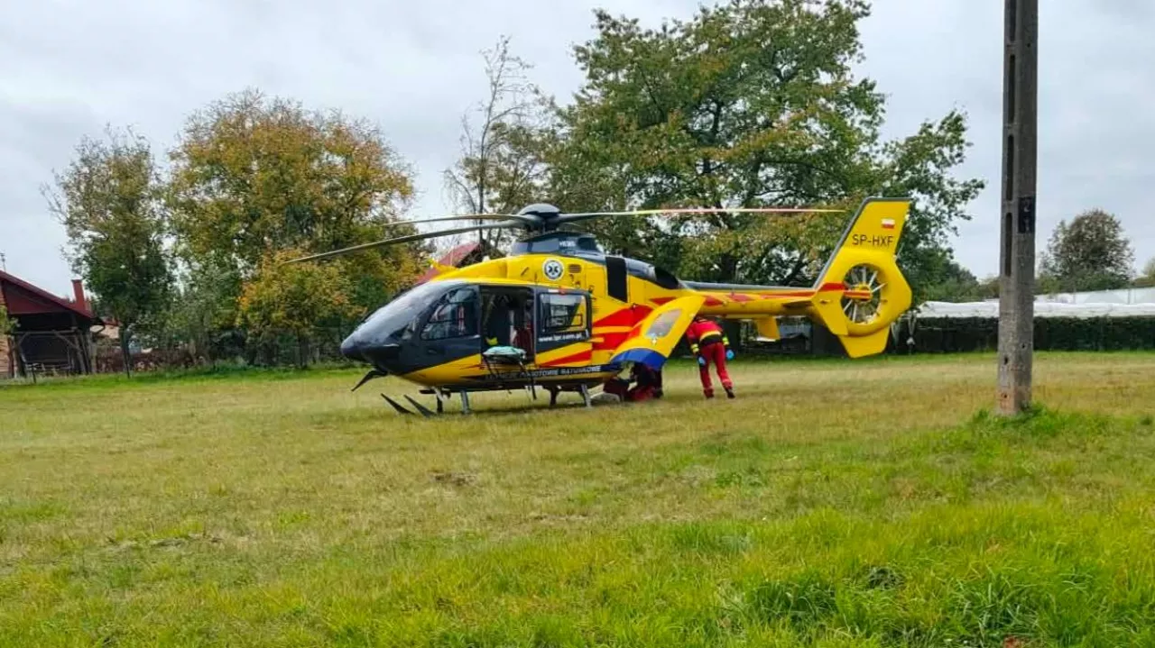 22-latek z poważnymi obrażeniami kończyny dolnej helikopterem LPR trafił do szpitala